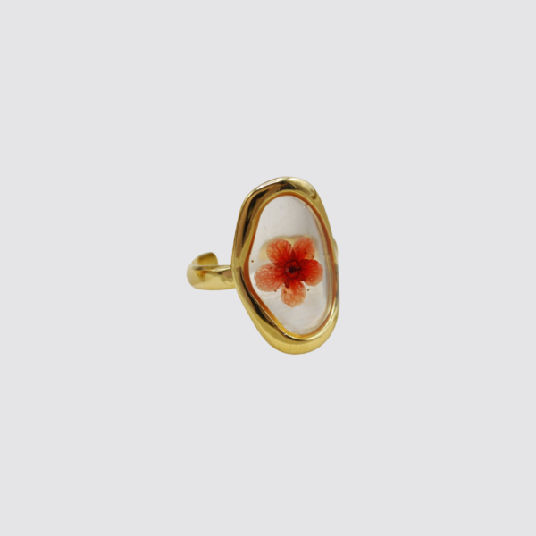 Anillo Flor Óvalo