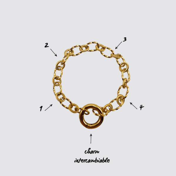 Diseña tu pulsera Cadena Ovalada Rizada Con Gancho